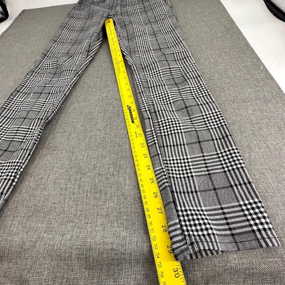 H&M Plaid Pants Skinny Fit size 30 Black White Pockets Work Business School Wear - Picture 14 of 16